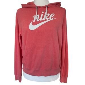 NIKE Women's Sportswear Gym Vintage Logo Pullover Hoodie Pink Size Small
